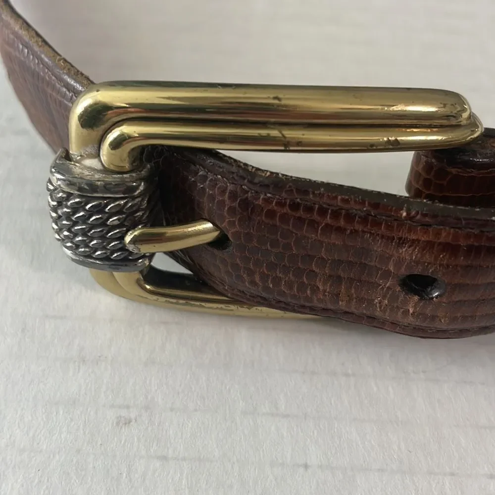 Brighton belt size M/L 32 brown with metal accents